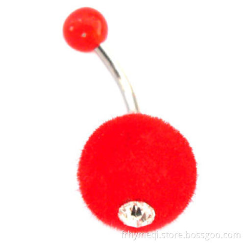 Acrylic ball coated cotton cloth design navel belly rings